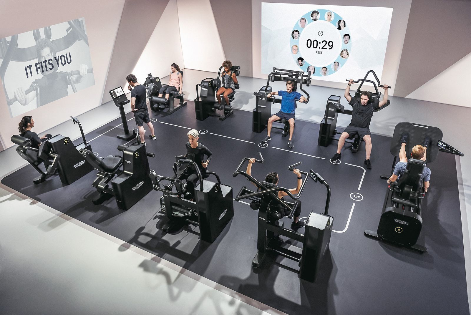 Technogym Zirkel und freie Kraftgeräte