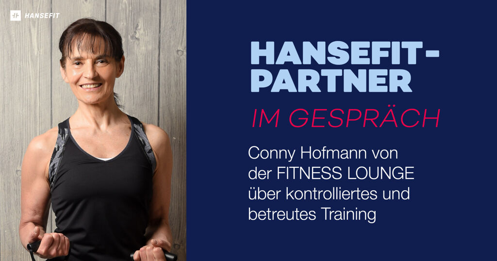 Conny Hoffmann von der FItness Lounge über kontrolliertes und betreutes Training mit einem Portrait von ihr.