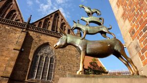 Ein Bild der Statue der Bremer Stadtmusikanten.