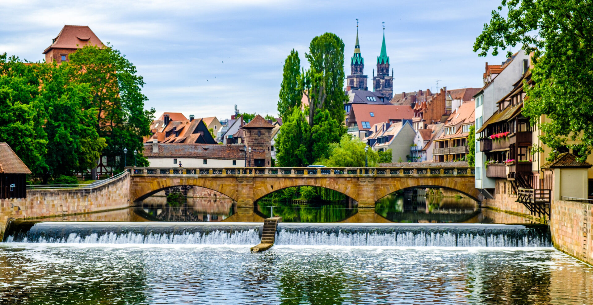 Blick auf die Brücke und Nürnberger Altstadt