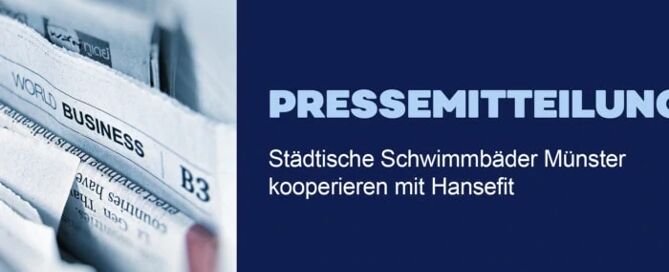 Zeitungen in einem Zeitungsständer, Pressemitteilung: Städtische Schwimmbäder Münster kooperieren mit Hansefit.