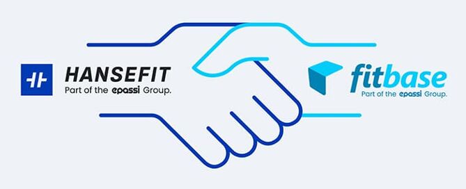 Verschmelzung Hansefit und Fitbase: eine grafik von zwei Händen die sich schütteln.